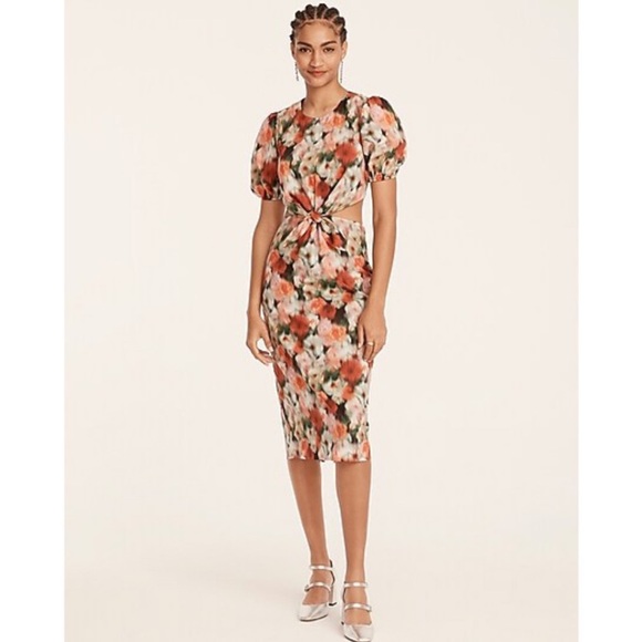 NWT J. Crew x Liberty Women’s 00 Hazy Day Floral Cut Out Liberty Fabric Dress - Picture 1 of 9